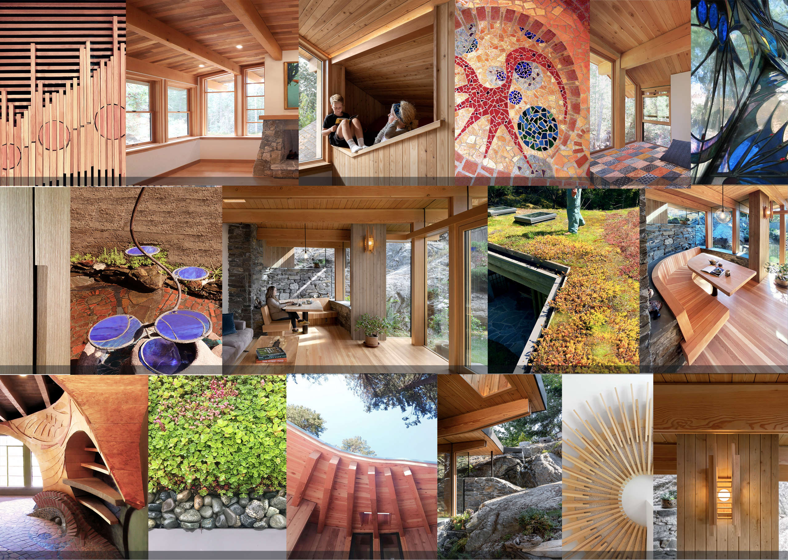 Greenway Studio Architecture (House Designer, Victoria, Oak Bay, Saanich, BC) - Greenway Studio Integrated Arts designs and fabricates specialized art installations to make their integration in to the built environment practical and accessible to clients. Working in mosaic tile, stained glass, wood, metal, stone, and concrete we design and fabricate original work that is rooted in such diverse influences as Antonio Gaudi, and the organic architecture of Frank Lloyd Wright, Bruce Goff, and James Hubble.