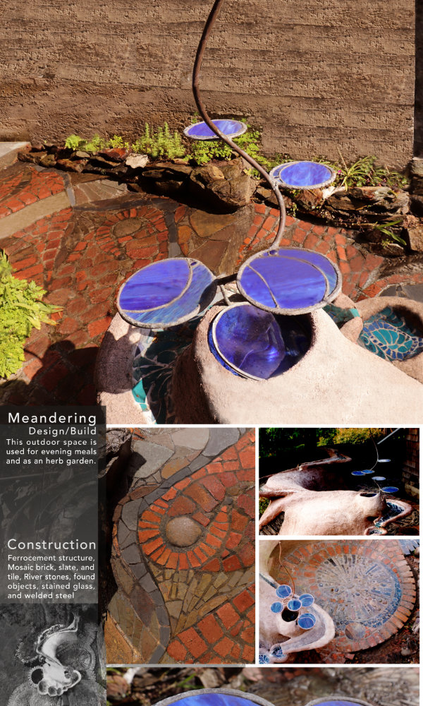 Greenway Studio Architecture (House Designer, Victoria, Oak Bay, Saanich, BC) | Greenway Studio Integrated Arts designs and fabricates specialized art installations to make their integration in to the built environment practical and accessible to clients. Working in mosaic tile, stained glass, wood, metal, stone, and concrete we design and fabricate original work that is rooted in such diverse influences as Antonio Gaudi, and the organic architecture of Frank Lloyd Wright, Bruce Goff, and James Hubble.